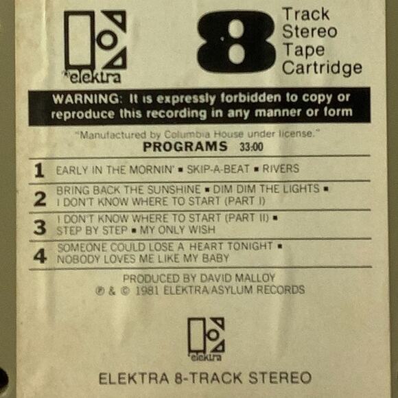 Vintage 1981 8-Track Tape - Eddie Rabbit - Step by Step, Elektra/Asylum Records - Picture 6 of 6
